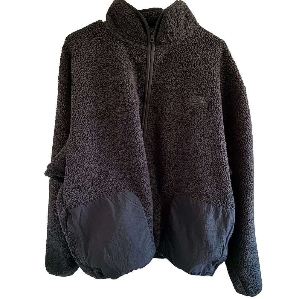 Nike Men’s Sportswear Club Fleece Sherpa Jacket Black Size Large